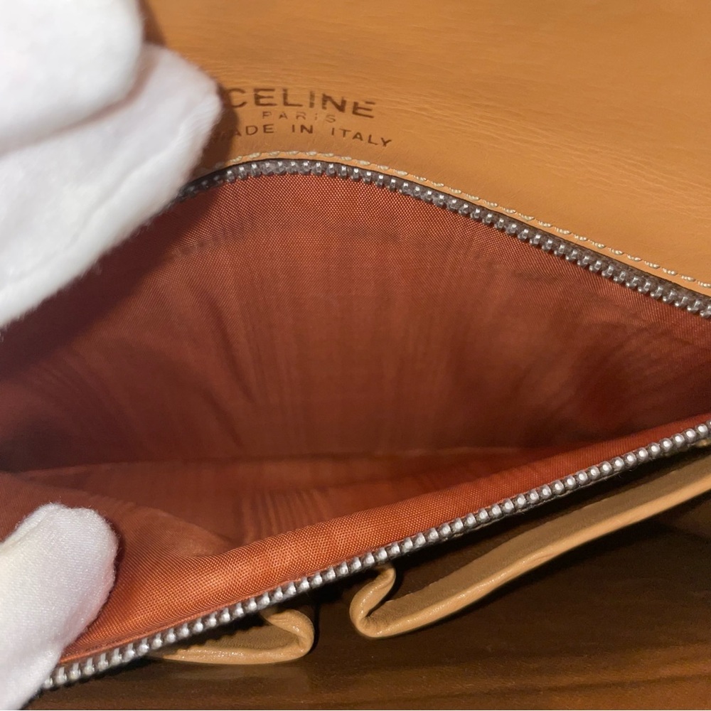 CELINE Authentic Vintage Tan Envelope Flap Shoulder Crossbody Bag with COA - Picture 10 of 17